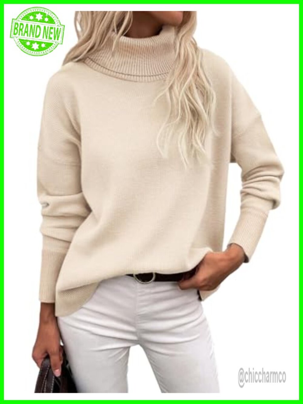 Chunky Knit Turtleneck Pullover Sweater Women Warm Winter Fall Long Sleeve